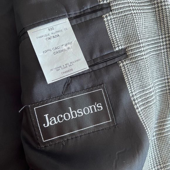 100% Cashmere plaid Blazer Jacket - Picture 7 of 9